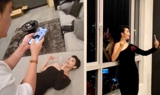 Xuân Lan hết đứng, ngồi lại nằm ngửa trên sofa để 'sống ảo' với thiệp cưới của Ngô Thanh Vân  