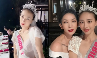 Ngô Thanh Vân đội vương miện như Hoa hậu, dự tiệc chia tay độc thân trước thềm đám cưới