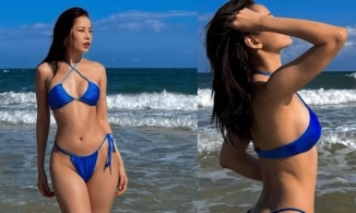 Chi Pu diện bikini trưng trổ 3 vòng 'căng' hơn Ngọc Trinh trên biển