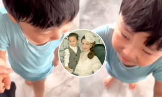 Dân mạng mủi lòng nghe Hòa Minzy dỗ con trai đang nức nở níu chân mẹ: Mẹ đi làm kiếm tiền nuôi Bo