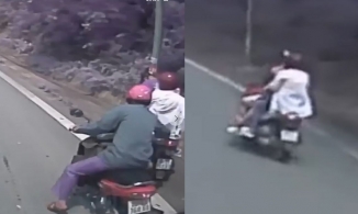 'Siêu nhân xe wave đỏ' cứu cả gia đình bị mất phanh khi đổ đèo ở Tam Đảo