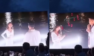 Lộ clip đại gia U50 đọc Rap cầu hôn Minh Hằng bên bờ sông