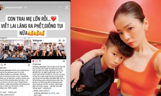 Lệ Quyên khoe con trai 11 tuổi giống mình ở khoản 'viết lai láng' 
