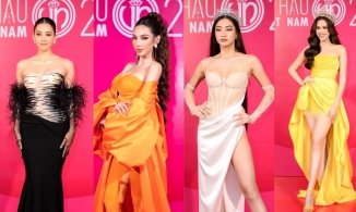 Tiểu Vy lại 'chặt đẹp' hội chị em nhà Sen Vàng tại họp báo Hoa hậu Việt Nam