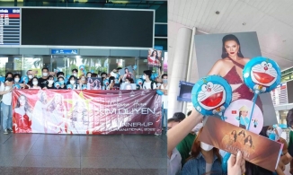 Kim Duyên về nước trong vòng vây Doraemon