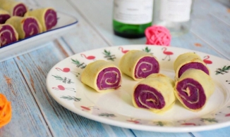 Cách làm bánh trứng cuộn khoai lang tím thơm ngon để cả nhà ăn vặt