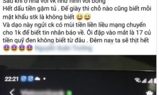 Vợ phát hiện 'quỹ đen' của chồng chỉ bằng 1 nghìn đồng chuyển khoản