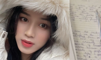 Sau bài đăng bị bắt lỗi tiếng Anh, Đỗ Thị Hà khoe luôn chữ viết 'xấu nhất lớp'