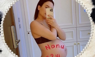 Nữ diễn viên Bảo Thanh khoe bụng bầu ở cuối thai kỳ