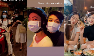 Đỗ Thị Hà - Lương Thùy Linh 'xả vai' Hoa hậu, lê la quán vỉa hè