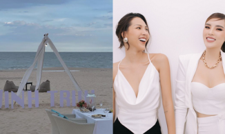 Kỳ Duyên tổ chức sinh nhật lãng mạn cho 'bạn thân' Minh Triệu trên biển