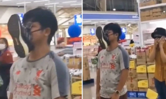 Quên khẩu trang, chàng trai khiến dân tình cười nghiêng ngả khi đeo cả chiếc giày lên mặt