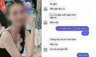 Xuất hiện tin nhắn khoe được người yêu cho trăm triệu/tháng tiêu vặt của diễn viên Về Nhà Đi Con bị lộ clip