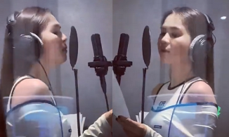 Nghi vấn Ngọc Trinh sắp debut làm ca sĩ khi lộ ảnh thu âm trong studio