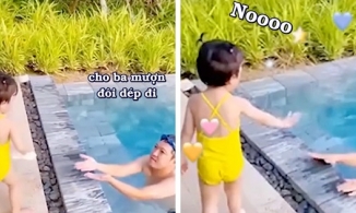 Con gái Trường Giang có niềm đam mê to lớn với dép tổ ong y như bố