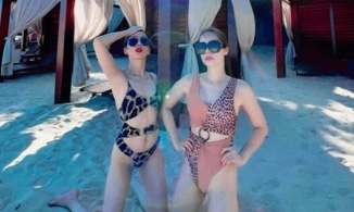 Đọ dáng cùng bạn thân, Lệ Quyên lại bị soi kéo chân đến hỏng cả bộ áo tắm