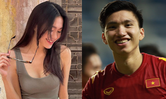 Doãn Hải My có ngay động thái khi Đoàn Văn Hậu kiến tạo pha bóng giúp Tiến Linh ghi bàn thắng