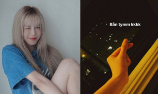 Nửa đêm, Thiều Bảo Trâm nghe nhạc lãng mạn, lại còn 'bắn tim' ai đó