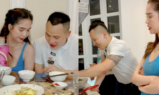 Vừa về chung nhà, Vũ Khắc Tiệp - Ngọc Trinh dính nhau như vợ chồng son