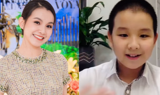 Hoa hậu Thùy Lâm khoe quý tử đầu lòng điển trai, nói tiếng Anh như gió 