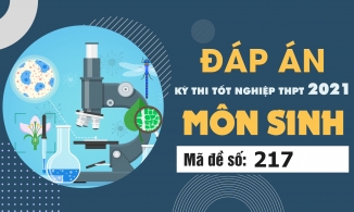 Đáp án đề thi môn Sinh học mã đề 217 THPT Quốc gia lần 1 năm 2021