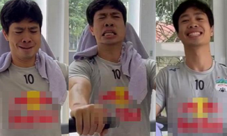 Công Phượng 'chiếm sóng' với loạt biểm cảm hài hước khi đi tập gym