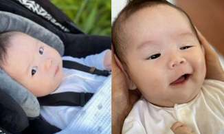 Biểu cảm 'liếc xéo' mẹ ngộ nghĩnh của con gái An Nguy