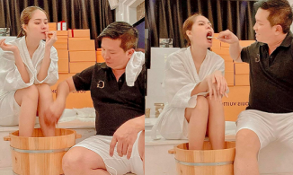 Sướng như 'mỹ nhân nhà 300 tỷ' Đoàn Di Băng, được ông xã chăm sóc 'từ đầu đến chân'