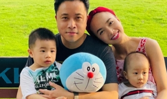 Vợ chồng Đinh Ngọc Diệp - Victor Vũ khoe ảnh hiếm của hai cậu con trai