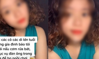 Nữ TikToker phản đối việc đàn bà rửa bát, đàn ông chỉ ngồi chơi: 'Người lành lặn phải biết tự phục vụ'