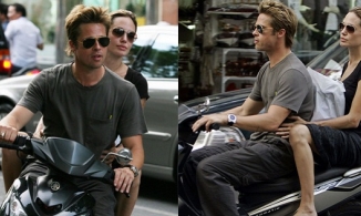 Loạt ảnh Brad Pitt - Angelina Jolie lái xe máy, đi dép lê tại Việt Nam gây sốt trở lại