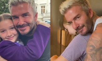 Harper nhập học, David Beckham bịn rịn không muốn rời xa con gái 