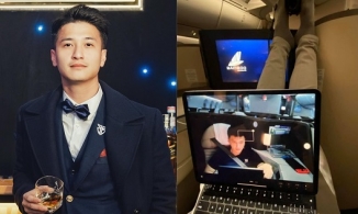 Huỳnh Anh lại bị 'soi' hành động kém duyên khi bay hạng thương gia