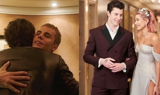 Justin Bieber hành xử lịch thiệp, ôm chào hỏi tình cũ của bà xã Hailey
