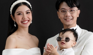 Con trai Á hậu Thúy Vân kháu khỉnh trong bộ ảnh sinh nhật tròn 1 tuổi