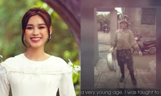 Đỗ Thị Hà đưa ảnh làm ruộng lúc bé vào clip giới thiệu bản thân tại Miss World