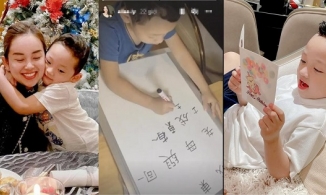 Con trai Ly Kute và Mạc Hồng Quân mới 5 tuổi đã viết tiếng Trung thành thạo
