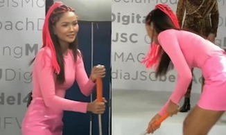 Hết mặc dạ hội đứng đường vẫy taxi, H'Hen Niê lại ăn diện lộng lẫy để... lau nhà