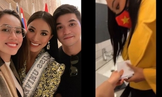 Hoàng My bị phản ứng khi lén đưa tiền cho Á hậu Kim Duyên trong toilet tại Miss Universe