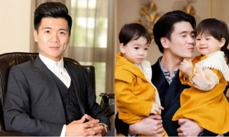 Con trai bầu Hiển làm bố đơn thân, khoe ảnh cặp sinh đôi kháu khỉnh