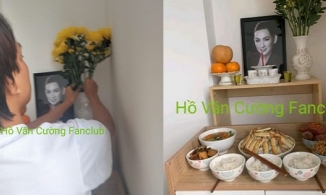 Hồ Văn Cường lập bàn thờ Phi Nhung tại nhà riêng, tự tay cắm hoa, luộc khoai dâng mẹ nuôi quá cố 