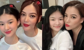 Mẹ con Trương Ngọc Ánh mặc áo dài đón Tết, nhan sắc con gái 13 tuổi lại chiếm sóng