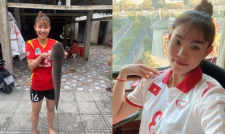 Hậu SEA Games, ngôi sao bóng đá nữ Chương Thị Kiều về quê lội bùn, bắt cá