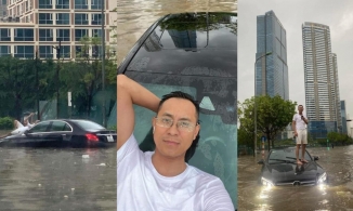 Người đàn ông check in với xe 'Mẹc' 2 tỷ bị ngập: Không buồn thì vui thôi