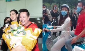 Hoa hậu Thuỳ Tiên lái xe máy chở chủ tịch Miss Grand đi dạo phố Sài Gòn