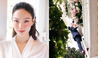 Đám hỏi Minh Hằng, chú rể rước dâu leo thang qua cửa sổ như Romeo và Juliet