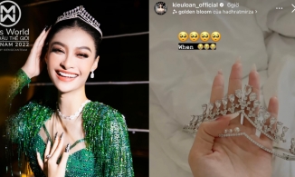 Á hậu Kiều Loan làm hỏng vương miện Tiara, nhìn như đồ mĩ kí