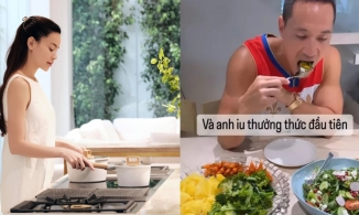 Hồ Ngọc Hà nấu ăn thế nào mà Kim Lý lại biểu cảm thế này khi đưa thức ăn vào miệng