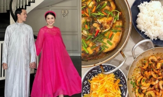 Tăng Thanh Hà ăn cơm với canh cua cà muối dù lấy chồng tỷ phú