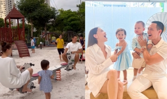 Đưa Leon - Lisa đi chơi, Hà Hồ chơi bập bênh với chồng như “đôi chim sẻ” 